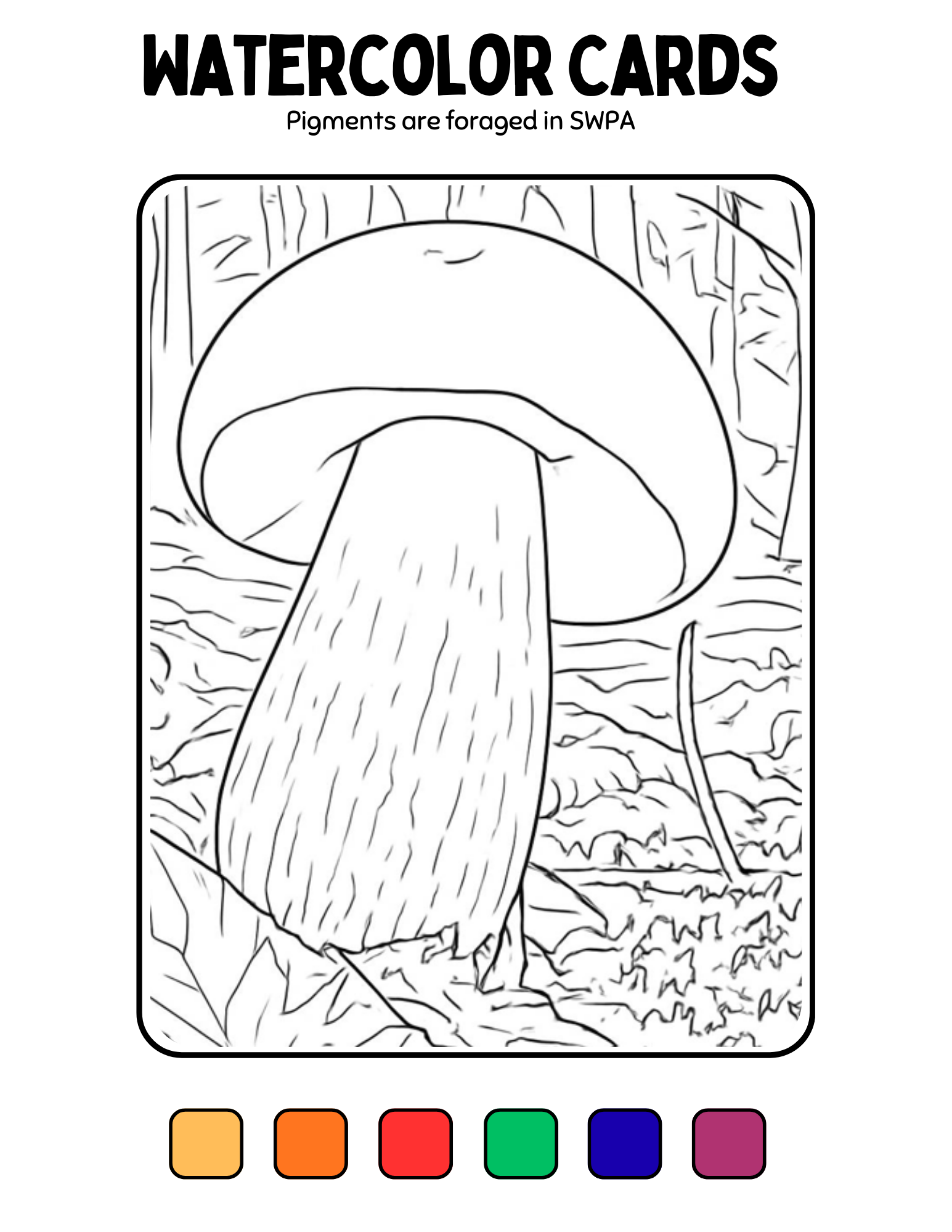 Foraged Pigments - Watercolor Paint Card - Bolete