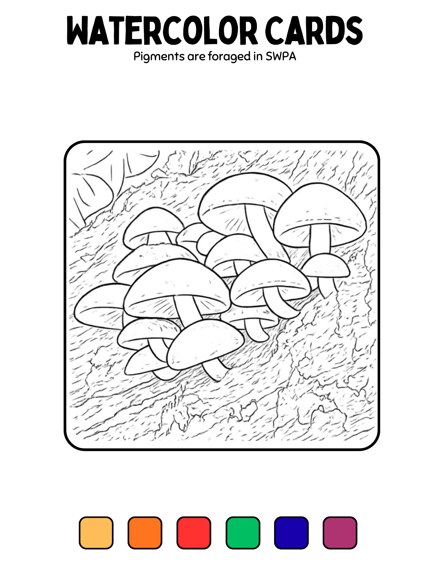 Foraged Pigments - Watercolor Paint Card - Mycena