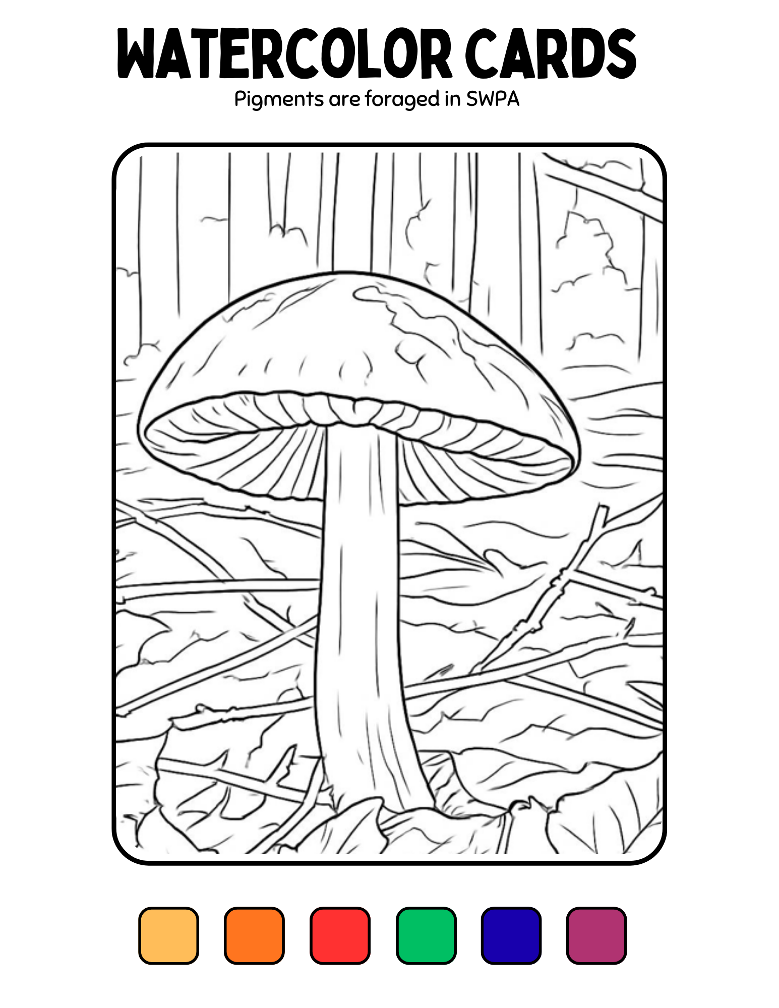 Foraged Pigments - Watercolor Paint Card - Mycena